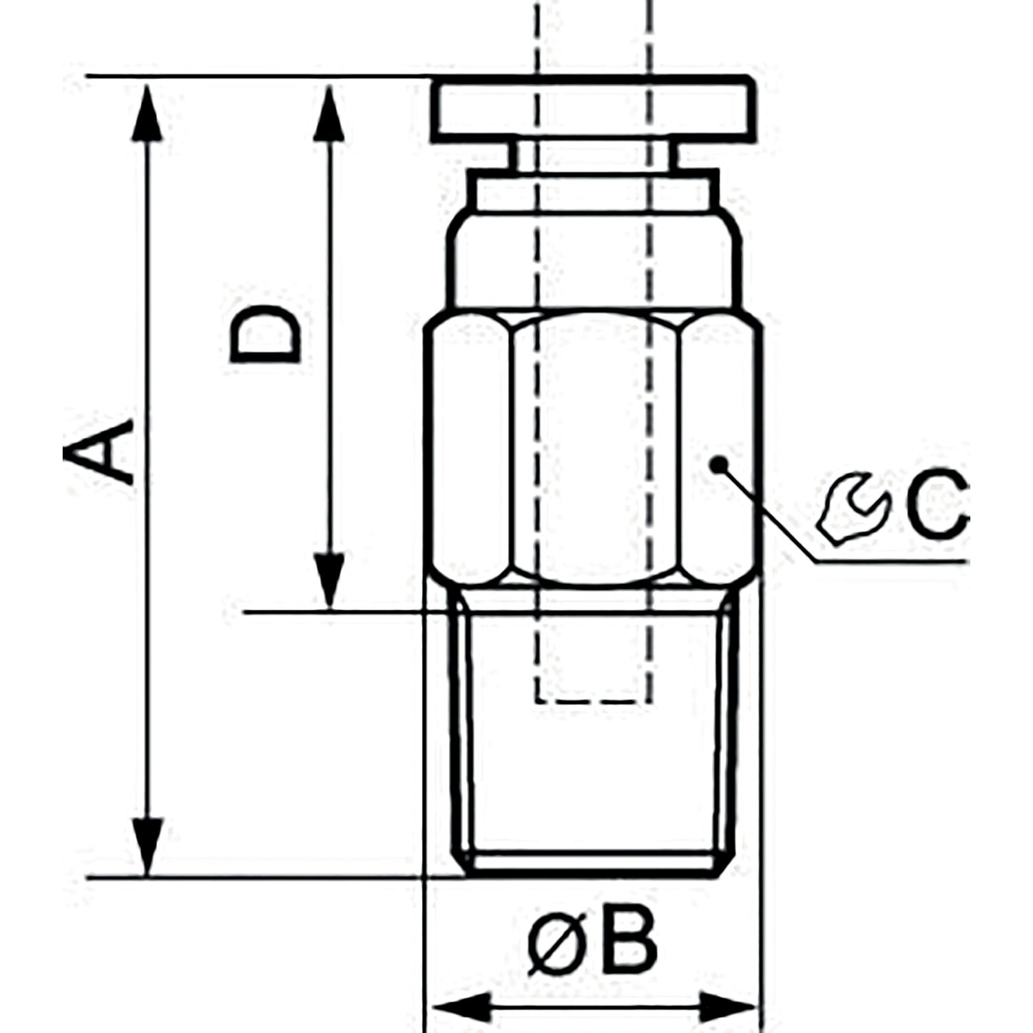 Conector macho recto