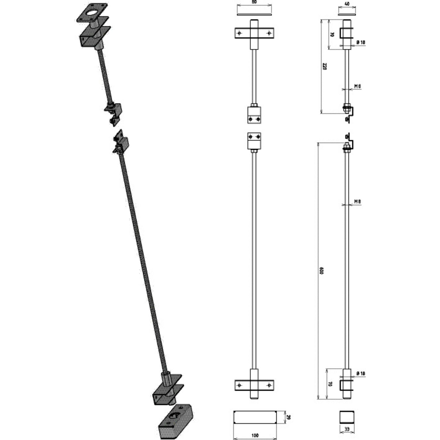 Kit de puntos altos y bajos para cerradura oculta