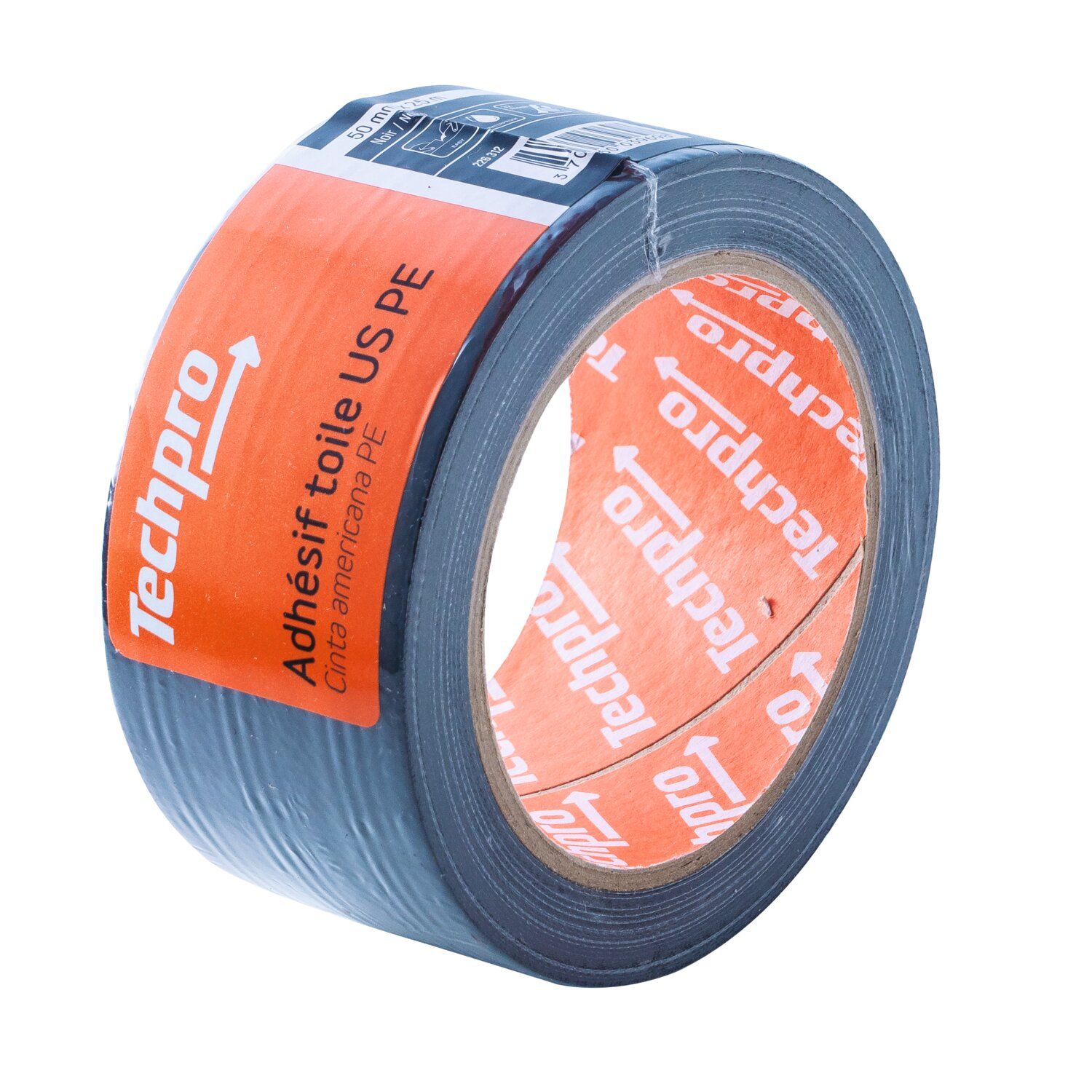 ADHESIF US TOILE PE NOIR X1 25MX50MM