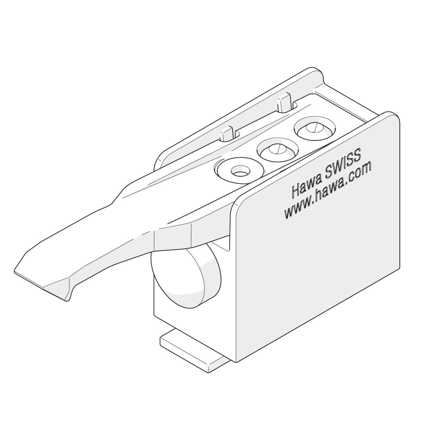 Tope de bloqueo ajustable Para HAWA Junior 40, 80 y 120 de madera y cristal