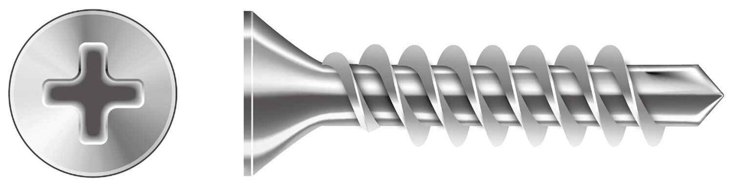 Tornillo autoperforante Phillips avellanado Acero galvanizado blanco