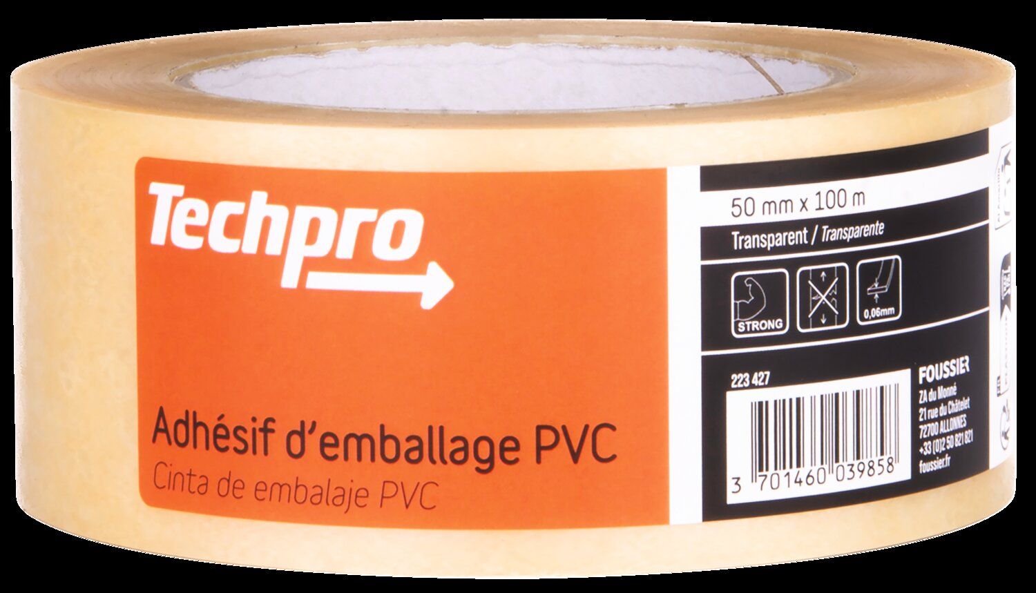 ADHESIF EMBAL TP TRANSP X1 100MX50MM