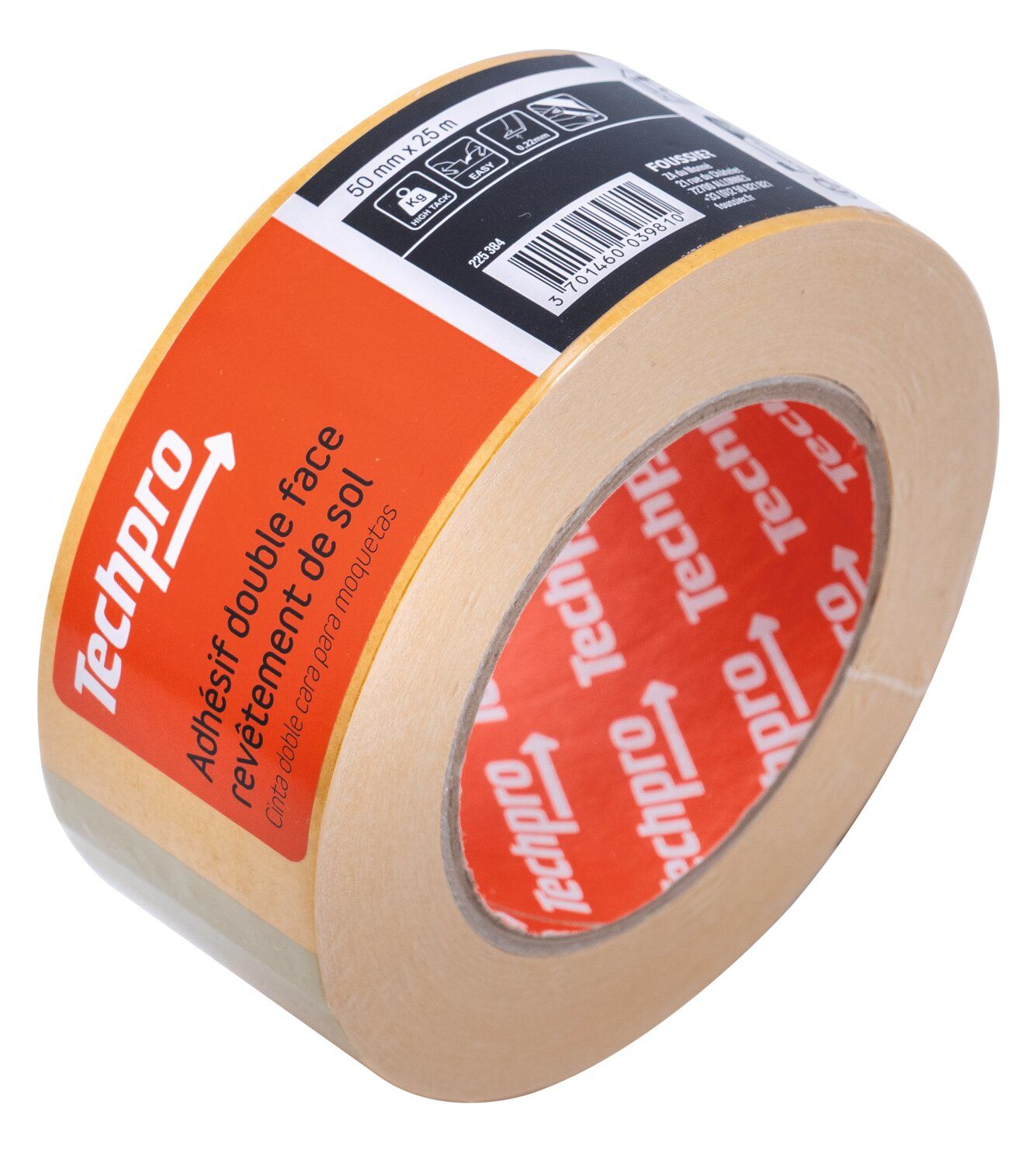 ADHESIVO TECHPRO DBLE FACE TOILE 25MX50M