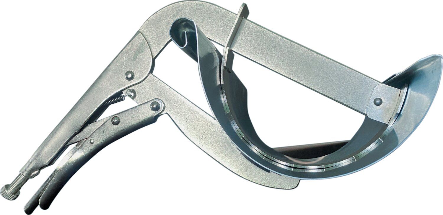 Pinza para soldar canalones con una sola mano
