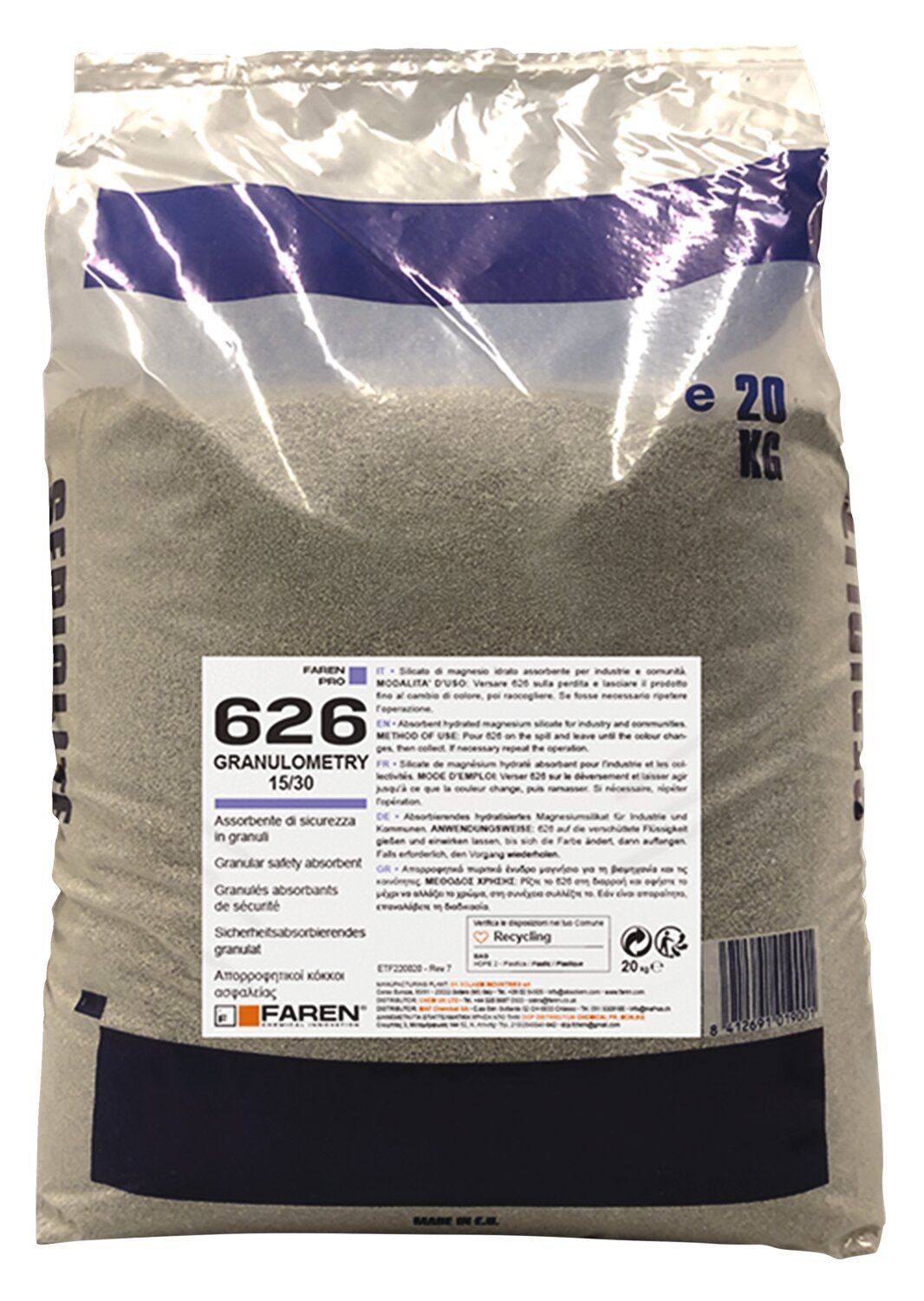 GRÁNULOS ABSORBENTES PARA SUELOS 20KG