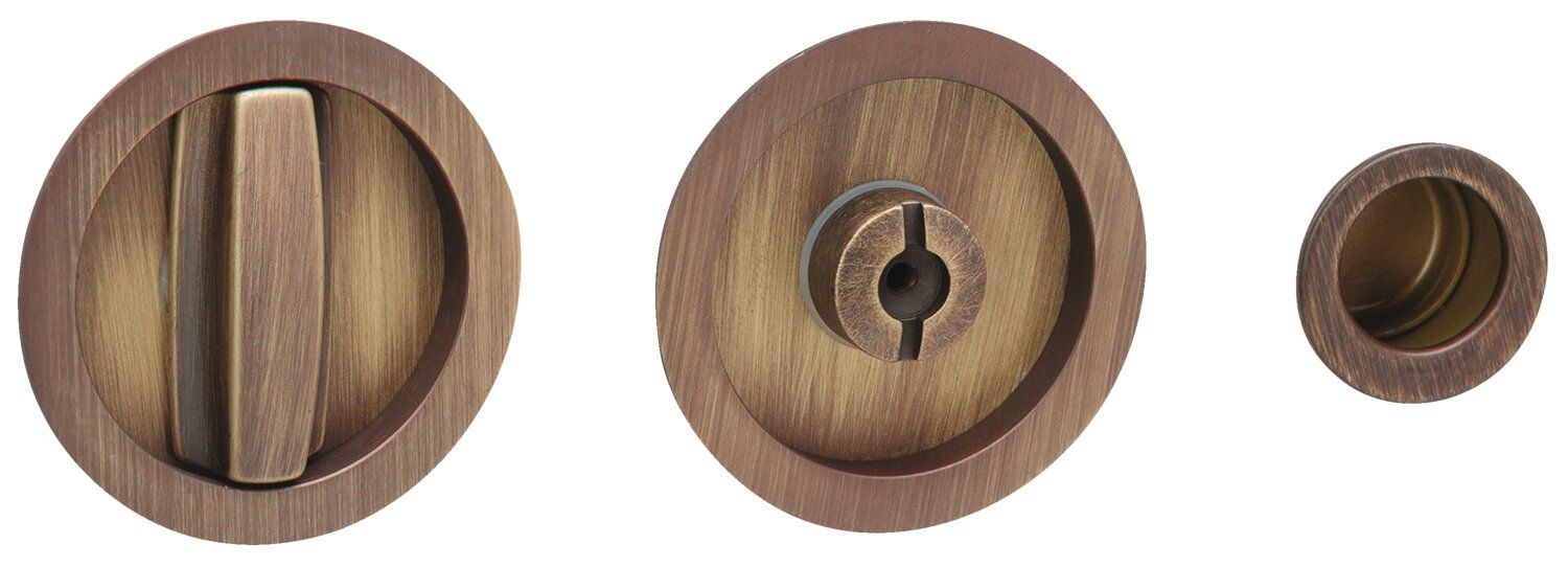 JUEGO CORREDERA REDONDA BRONCE MATE COND