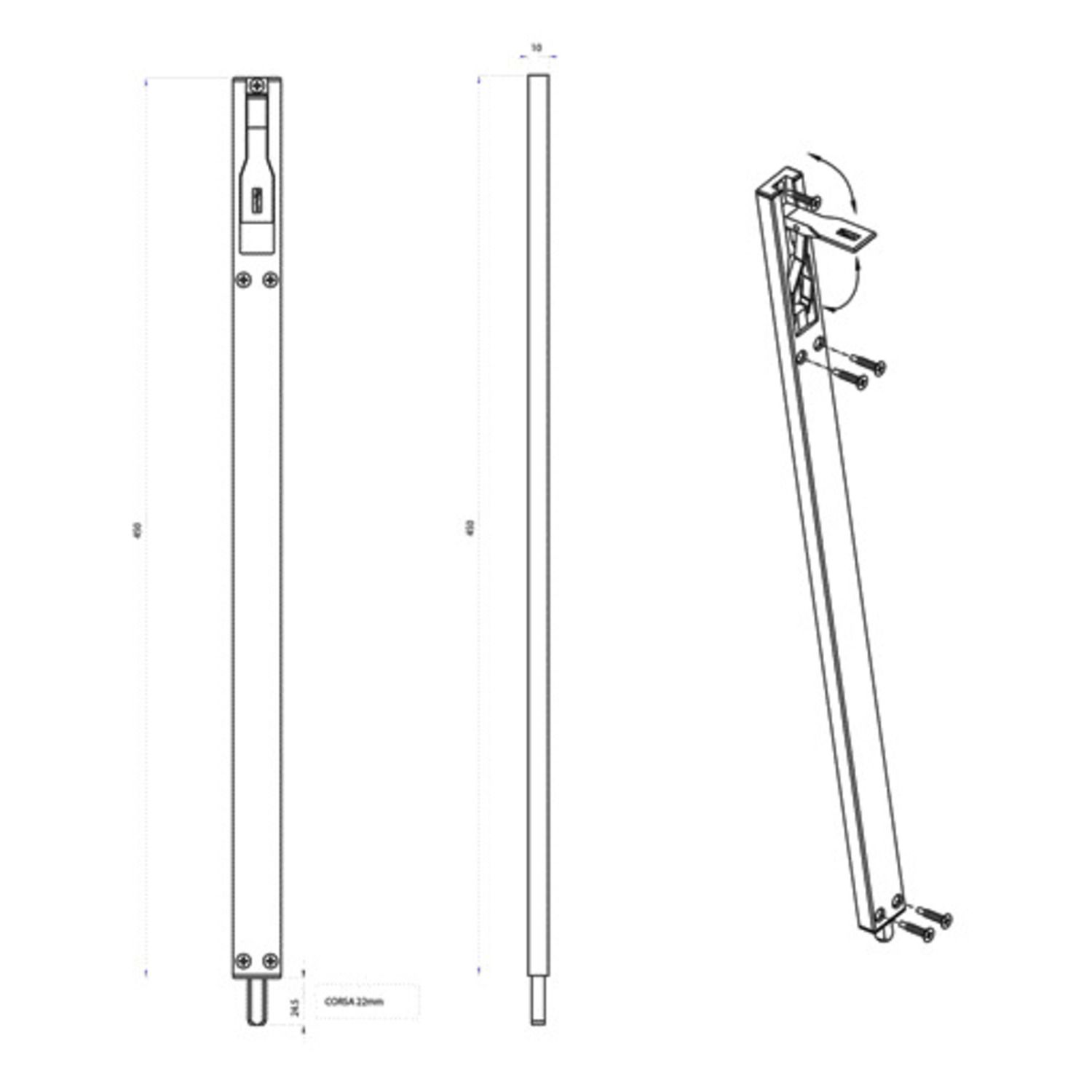 537152 VERR TITAN LG 450MM NEGRO ANODIZA