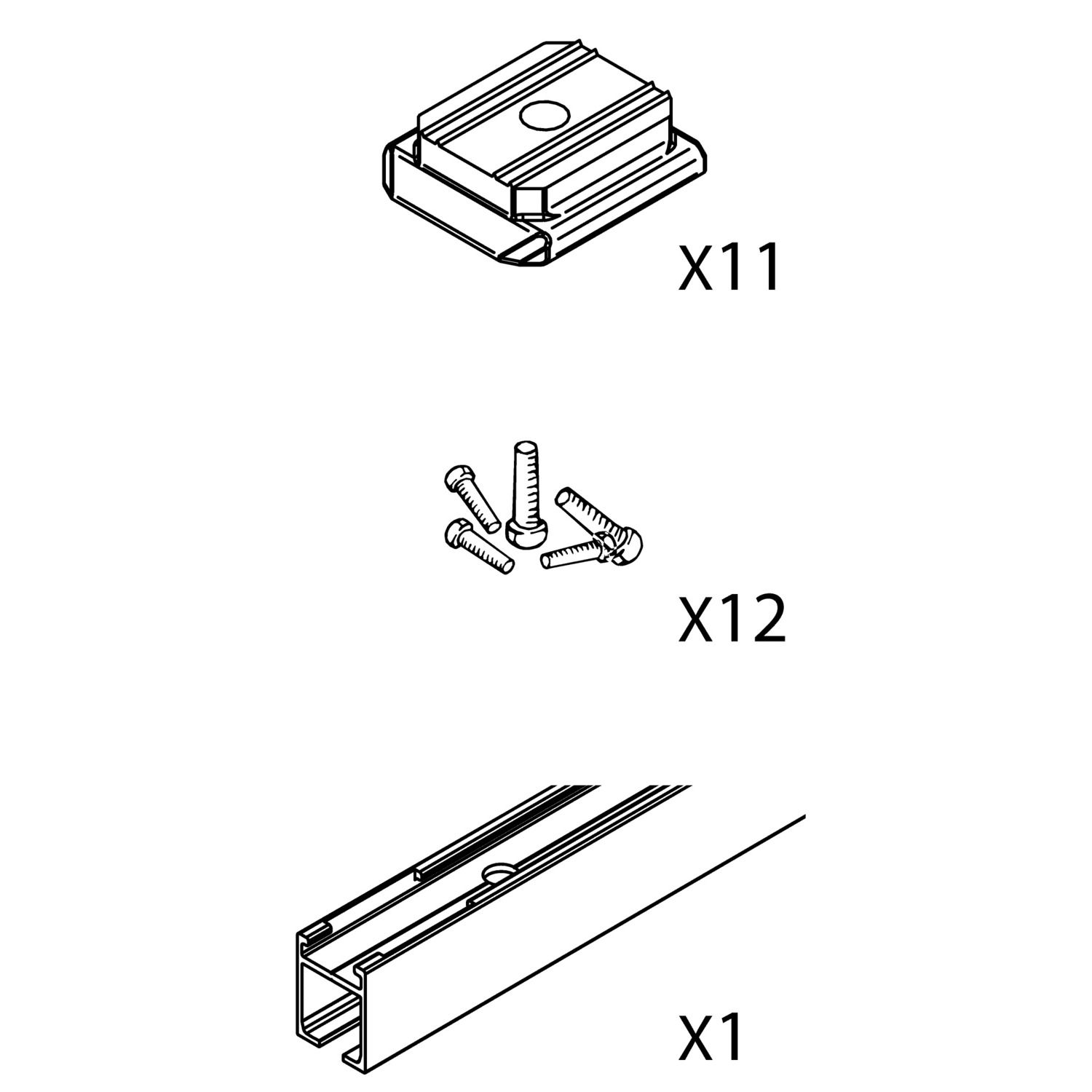 RAIL PORTA 100 HMT POCKET 2500MM