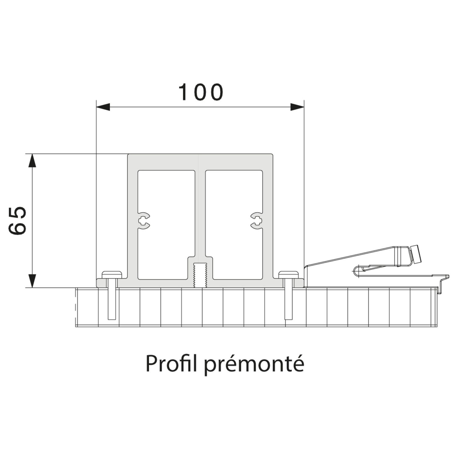 PERFIL REFORZADO PARA CARRIL DE ALUMINIO
