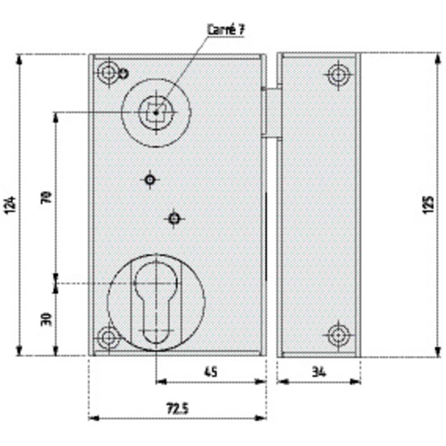 Cerradura vertical con cilindro europeo Con banda de rodadura
