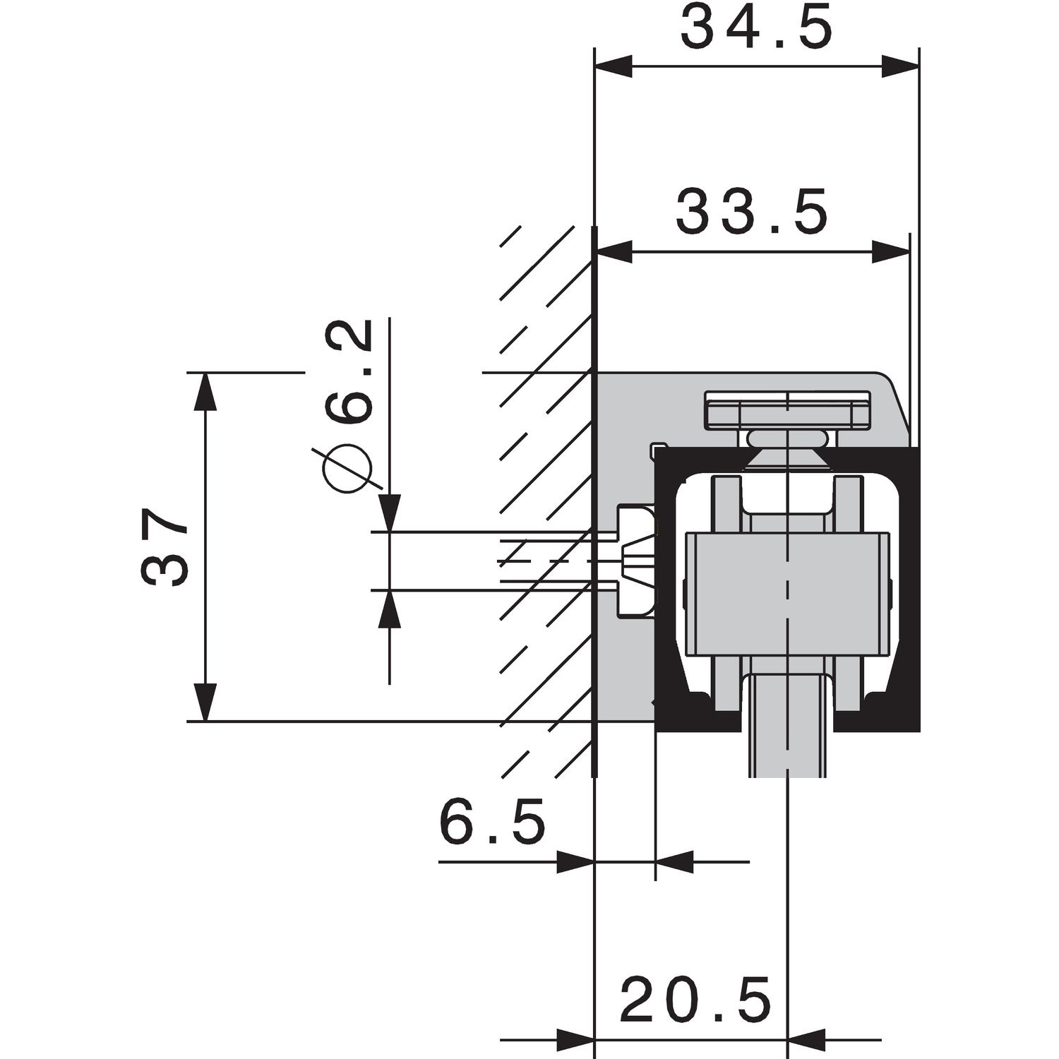 Perfil angular para montaje en pared